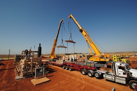 Transporting 160,000lb Gas Compressors to Geary,OK